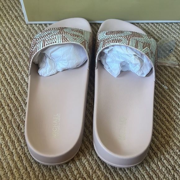 NWT MICHAEL KORS pool slide sandals pink - Picture 3 of 5